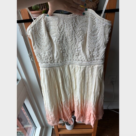 Ecote NWT Pink Sunset Ombré Beaded Mini Dress - Size M - Picture 4 of 8